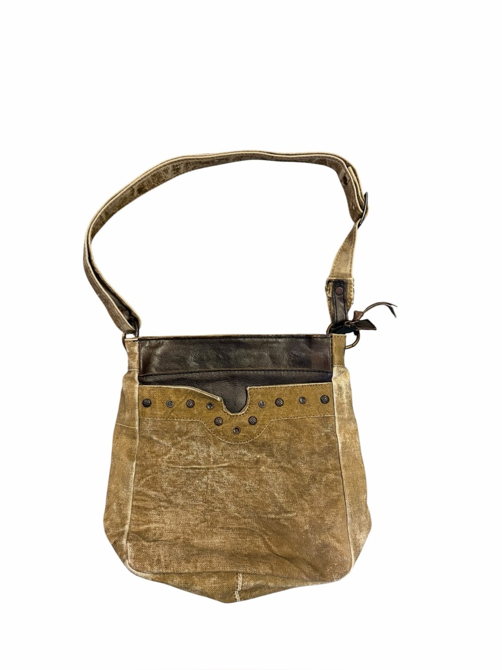 MONA B Brown Leather Western Style Handbag